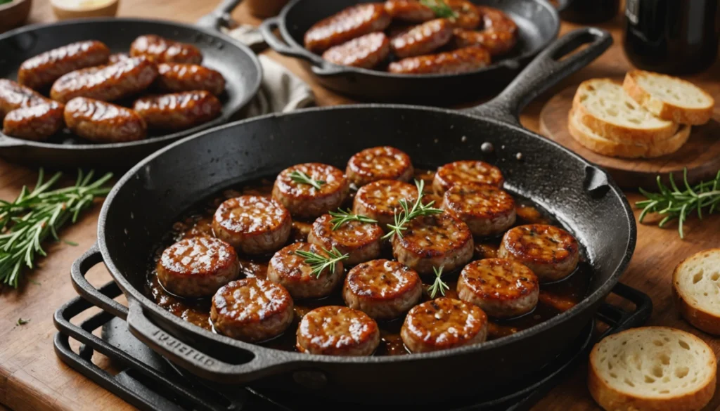 saucisse de toulouse à la poele