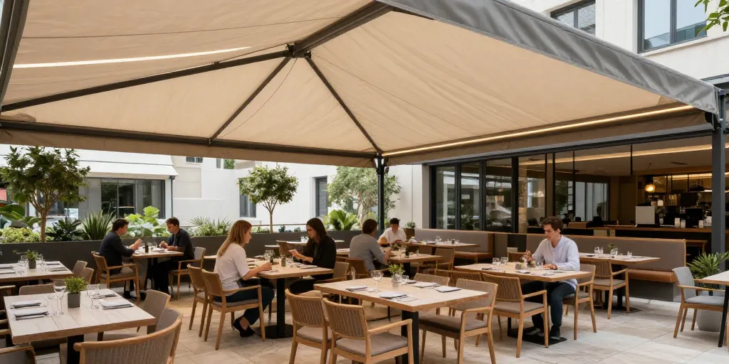 Store banne restaurant : les 5 critères pour optimiser votre terrasse